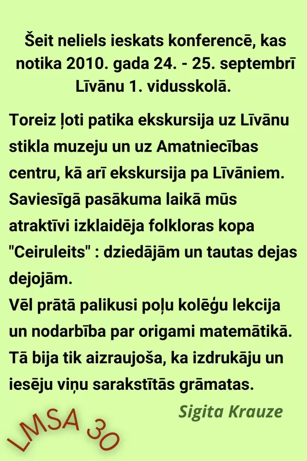 Līvāni, 2010. gada rudens